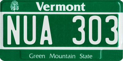 VT license plate NUA303