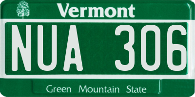 VT license plate NUA306