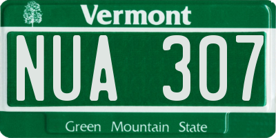 VT license plate NUA307