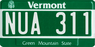 VT license plate NUA311