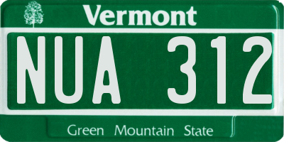 VT license plate NUA312