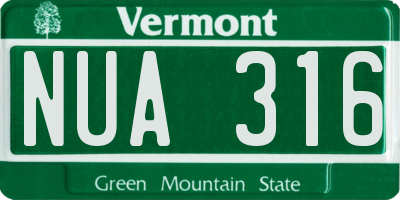 VT license plate NUA316