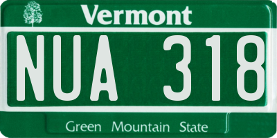 VT license plate NUA318