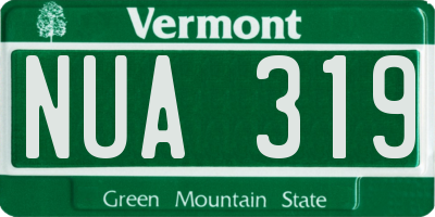 VT license plate NUA319