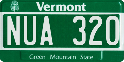 VT license plate NUA320