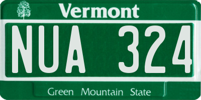 VT license plate NUA324