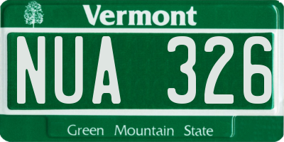 VT license plate NUA326