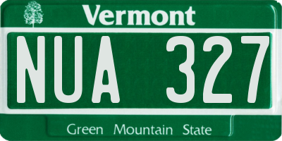 VT license plate NUA327