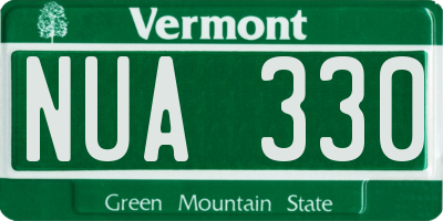 VT license plate NUA330