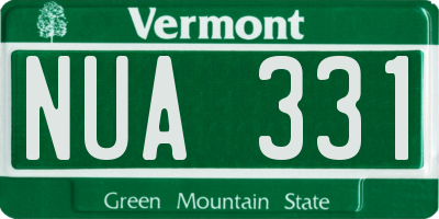 VT license plate NUA331