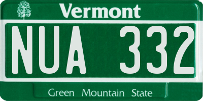VT license plate NUA332