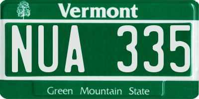 VT license plate NUA335