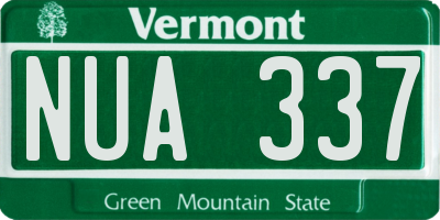 VT license plate NUA337