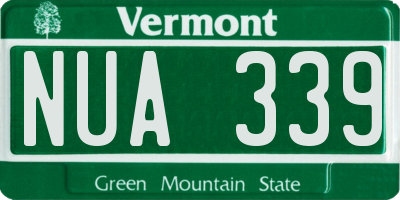 VT license plate NUA339