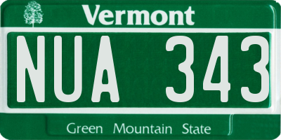 VT license plate NUA343