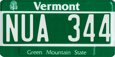 VT license plate NUA344
