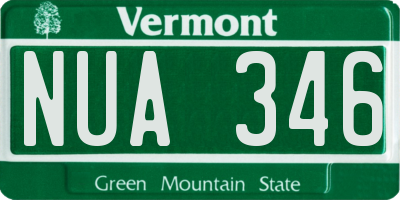 VT license plate NUA346