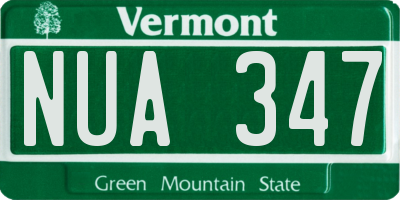 VT license plate NUA347