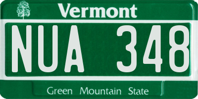 VT license plate NUA348