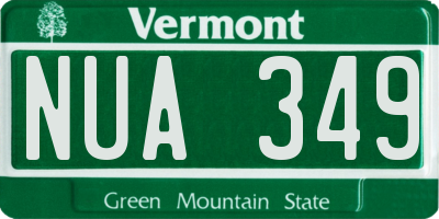 VT license plate NUA349