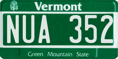 VT license plate NUA352