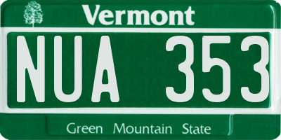 VT license plate NUA353