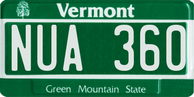 VT license plate NUA360