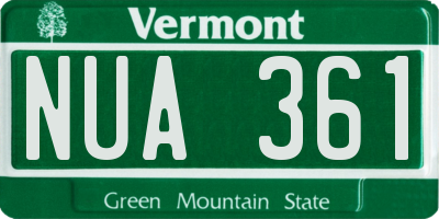 VT license plate NUA361
