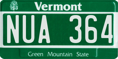 VT license plate NUA364