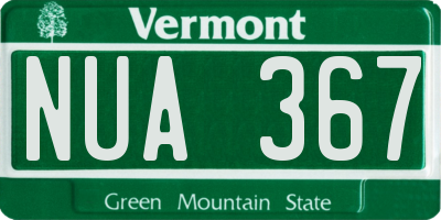 VT license plate NUA367