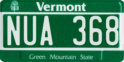 VT license plate NUA368