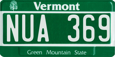 VT license plate NUA369