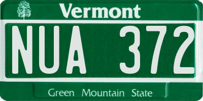 VT license plate NUA372