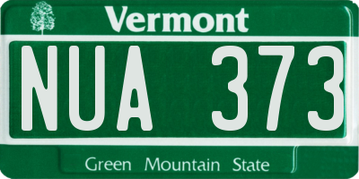 VT license plate NUA373