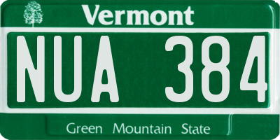 VT license plate NUA384
