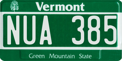 VT license plate NUA385