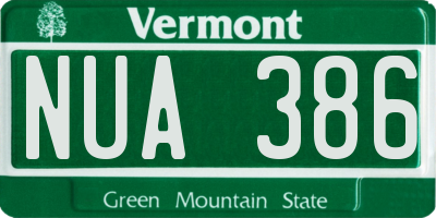 VT license plate NUA386