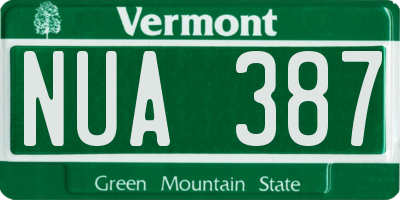 VT license plate NUA387