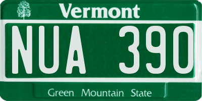 VT license plate NUA390