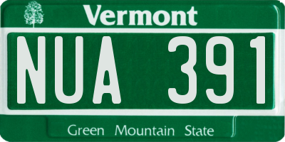 VT license plate NUA391