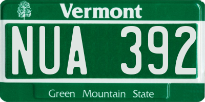 VT license plate NUA392