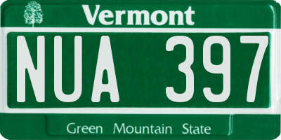 VT license plate NUA397