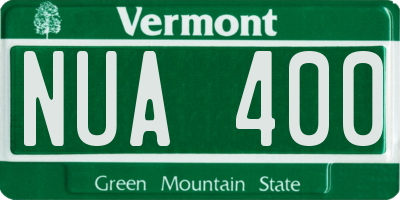 VT license plate NUA400