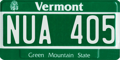 VT license plate NUA405