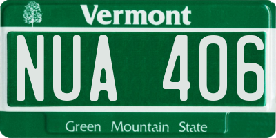 VT license plate NUA406