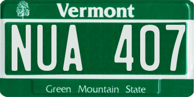 VT license plate NUA407