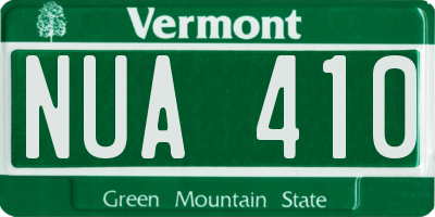 VT license plate NUA410