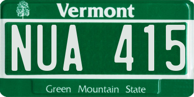 VT license plate NUA415