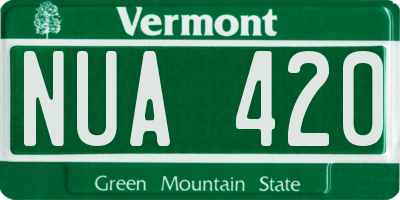 VT license plate NUA420