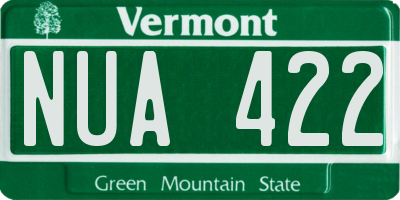 VT license plate NUA422
